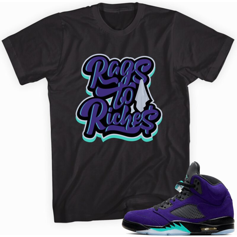 Air Jordan 5 Retro Alternate Grape T-Shirt - Rags to Riches Matching Outfits