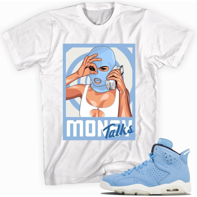 Air Jordan 6 Retro GG Still Blue T-Shirt - Money Talks Matching Outfits