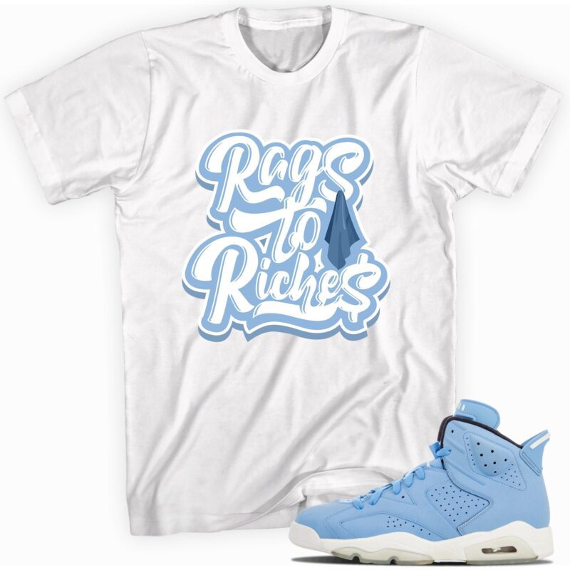 Air Jordan 6 Retro Still Blue T-Shirt - Rags to Riches Matching Outfits