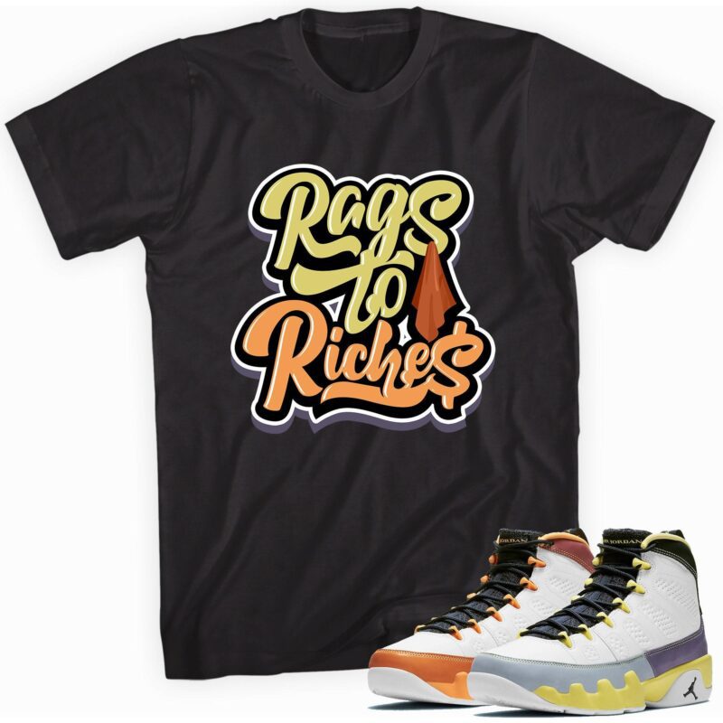 Air Jordan 9 Retro Change The World T Shirt Rags to Riches Matching Outfits 1