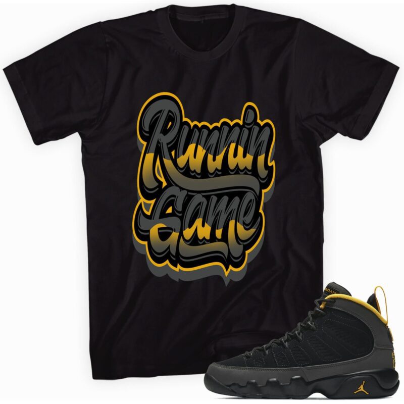 Air Jordan 9 University Gold T-Shirt - Runnin Game Matching Outfits