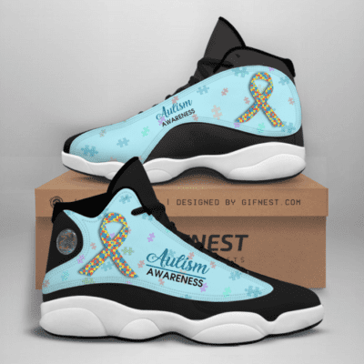 Autism Awareness Air Jordan 13 Custom Sneakers For Fans JD13027