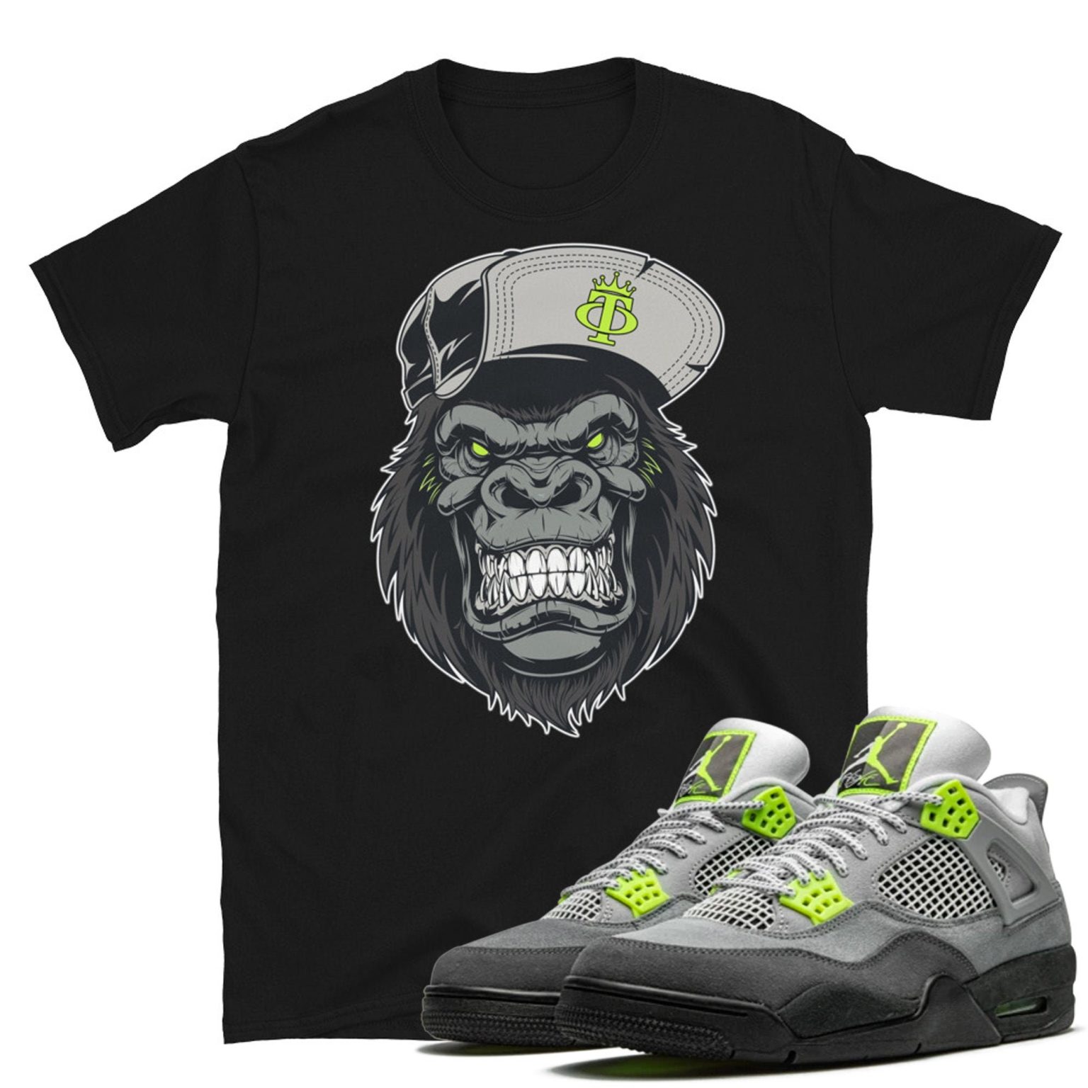 Beast Neon Black Unisex T-Shirt Matches Air Jordan 4 Neon Matching Outfits