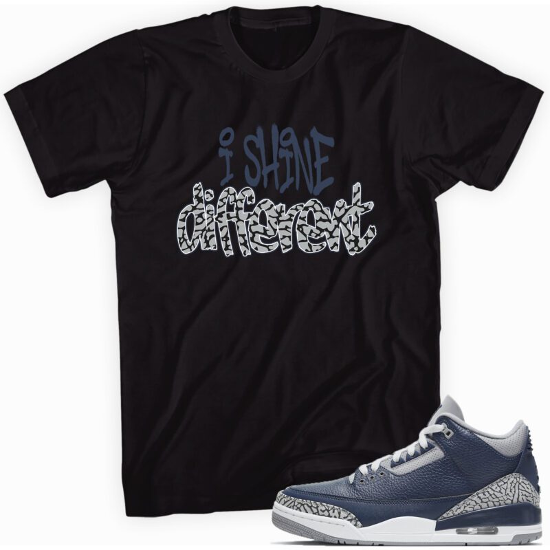 Custom Made to Match - Air Jordan 3 Retro Midnight Navy T-Shirt - Shine Different Matching Outfits