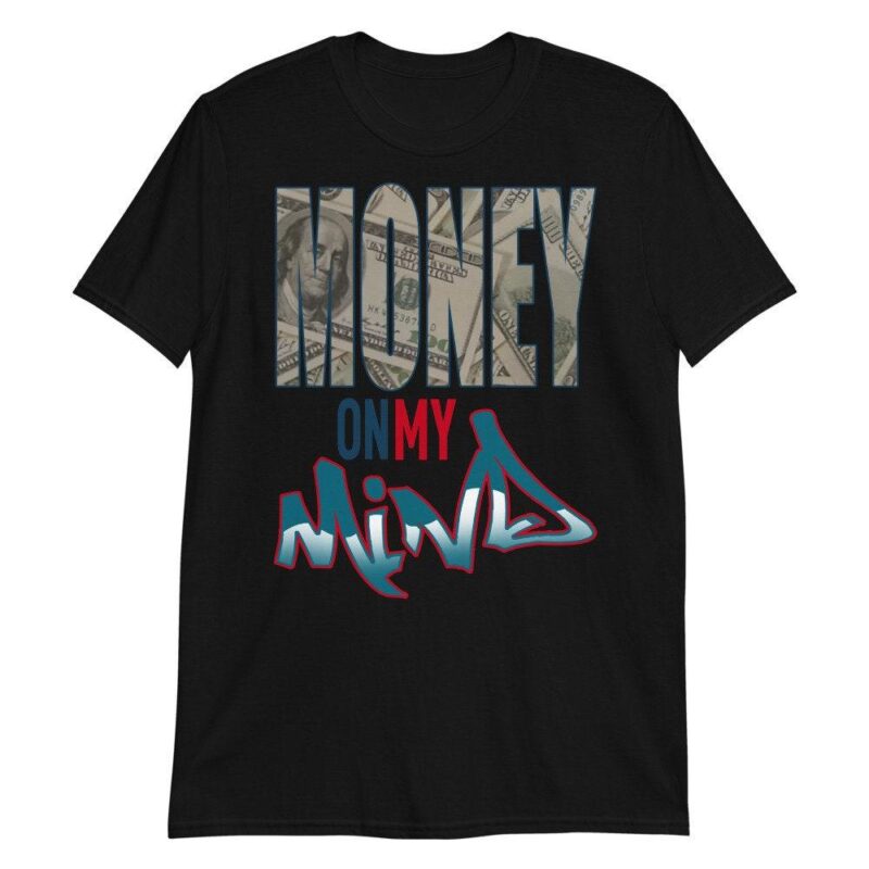 Custom Made to Match Air Jordan 4 Retro Sashiko Deep Ocean T Shirt Money On My Mind Matching Outfits 2