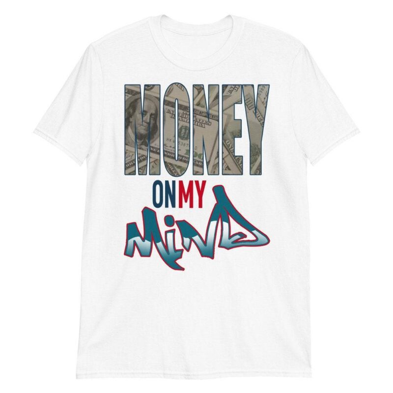 Custom Made to Match Air Jordan 4 Retro Sashiko Deep Ocean T Shirt Money On My Mind Matching Outfits 3
