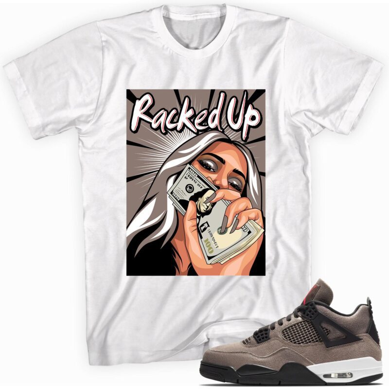 Custom Made to Match Air Jordan 4 Retro Taupe Haze T Shirt Racked Up Matching Outfits 1