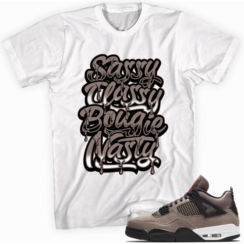 Custom Made to Match - Air Jordan 4 Retro Taupe Haze T-Shirt - Sassy Classy Matching Outfits