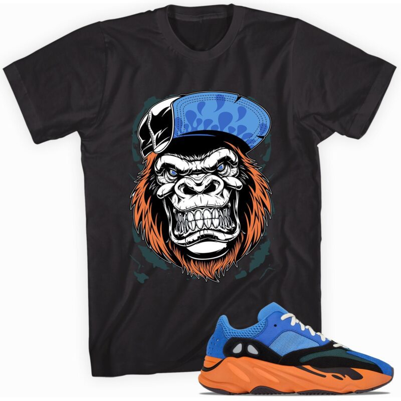 Custom tee made for Yeezy Boost 700 Bright Blue T-Shirt - Gorilla Beast Matching Outfits