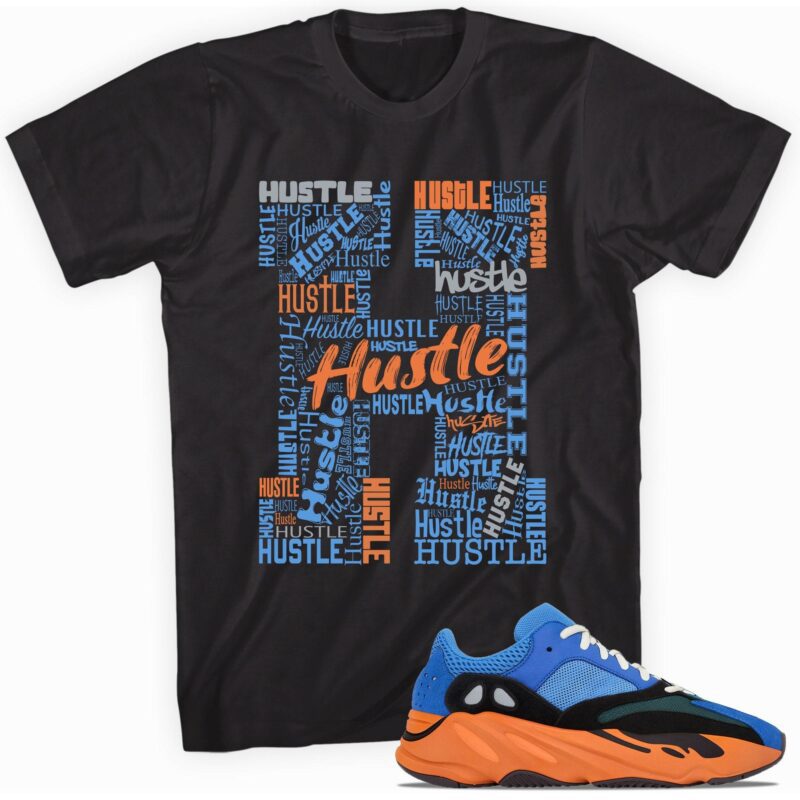 Custom tee made for Yeezy Boost 700 Bright Blue T-Shirt - H for Hustle Matching Outfits