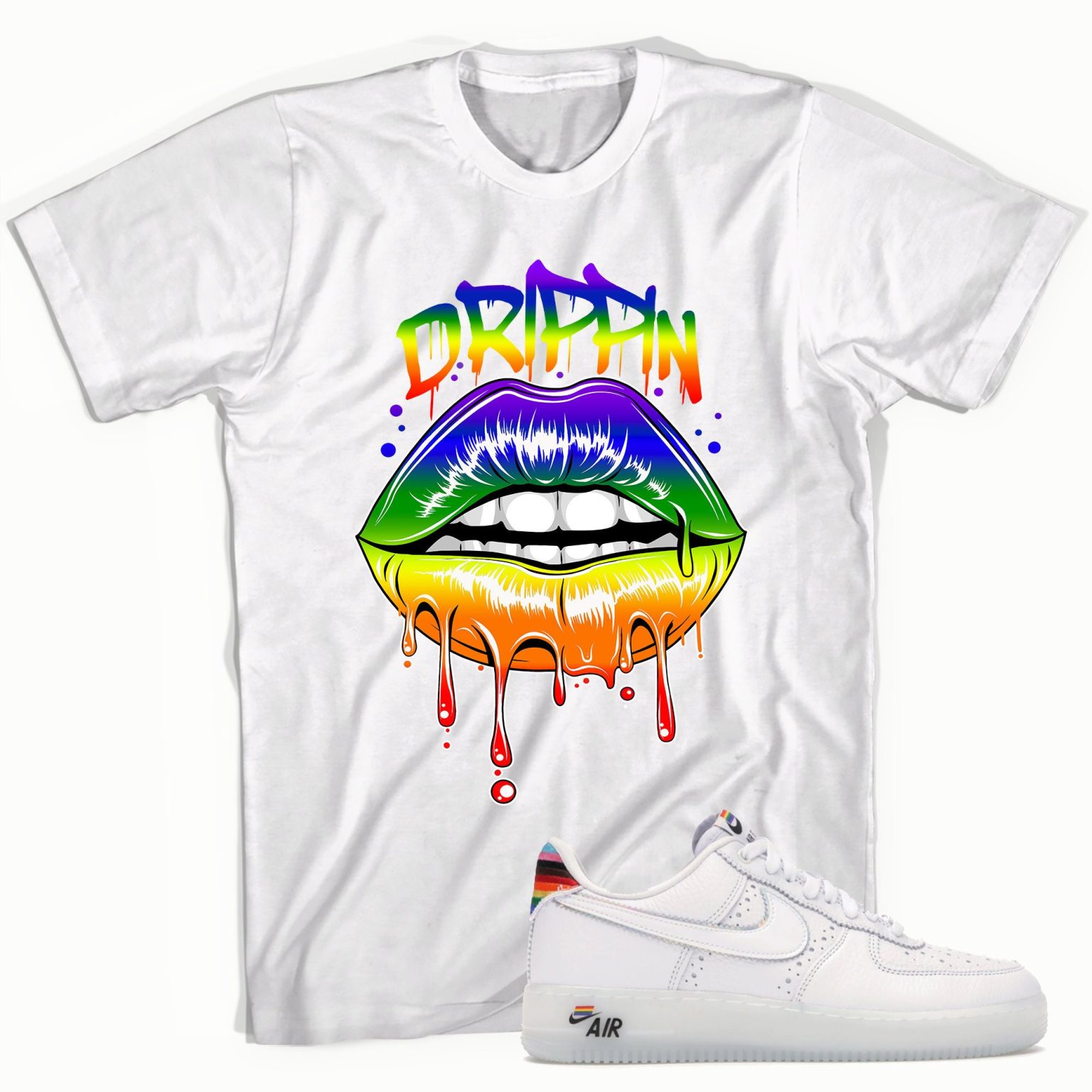 Drippin with PRIDE Sneaker T-Shirt Made for Air Force 1 Low Be True (2020)