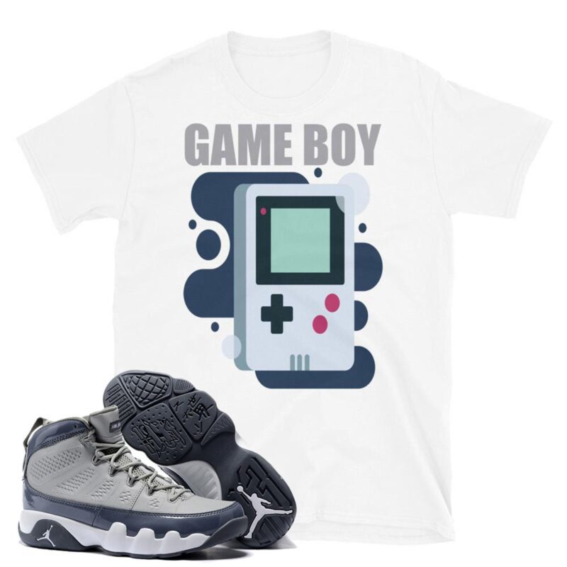 Game Boy T-Shirt Made to Match Air Jordan 9 Retro Grey Navy Matching Outfits