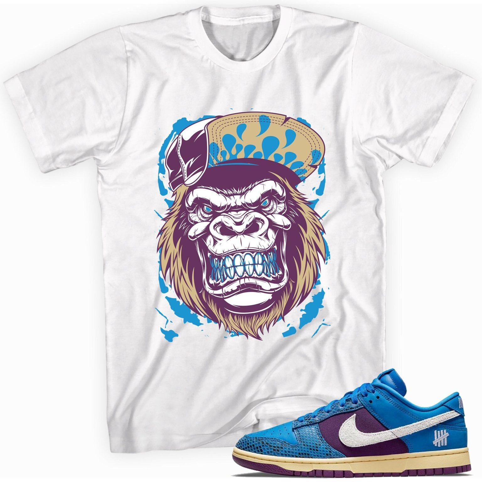 Gorilla Beast T-Shirt Made For Dunk Low Undefeated 5 On It Dunk vs. AF1