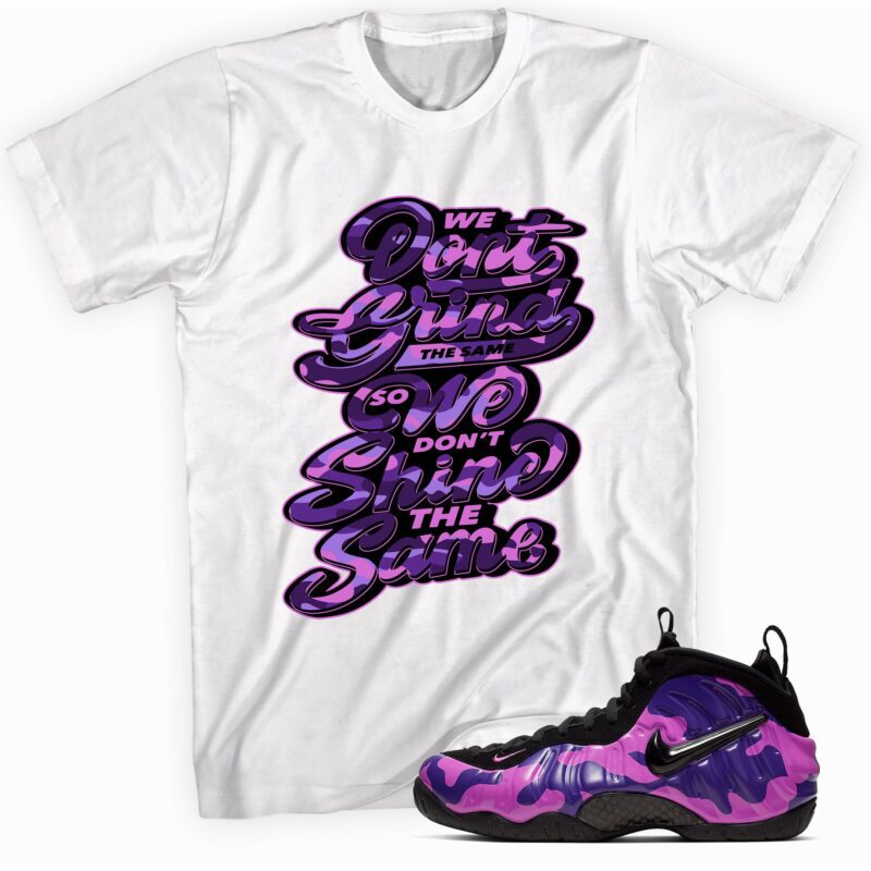 Grind Shine Shirt Made to Match Air Foamposite One Purple Camo