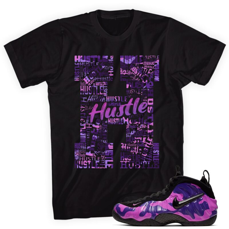 H for Hustle T-Shirt Made to Match Air Foamposite One Purple Camo