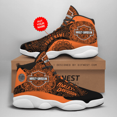 Harley Davidson Air Jordan 13 Custom Sneakers For Fans JD13396