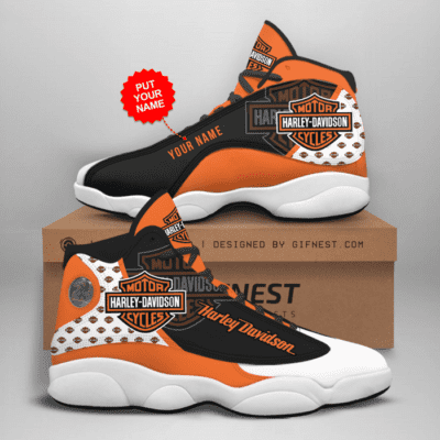 Harley Davidson Air Jordan 13 Custom Sneakers For Fans JD13397 4