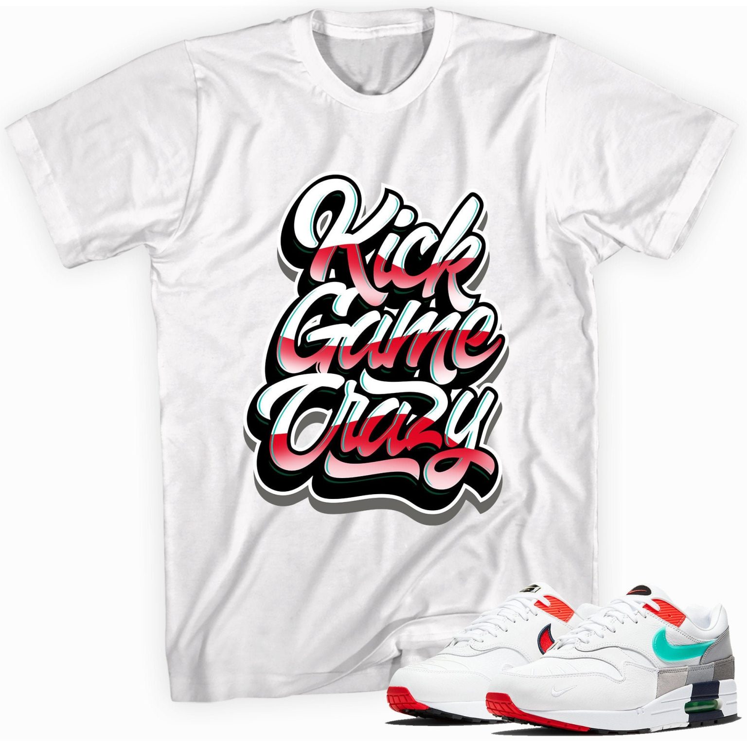 Kick Game Crazy Sneaker Shirt Made for Air Max 1 Evolution of Icons- Unisex T-Shirt - Matching Outfits