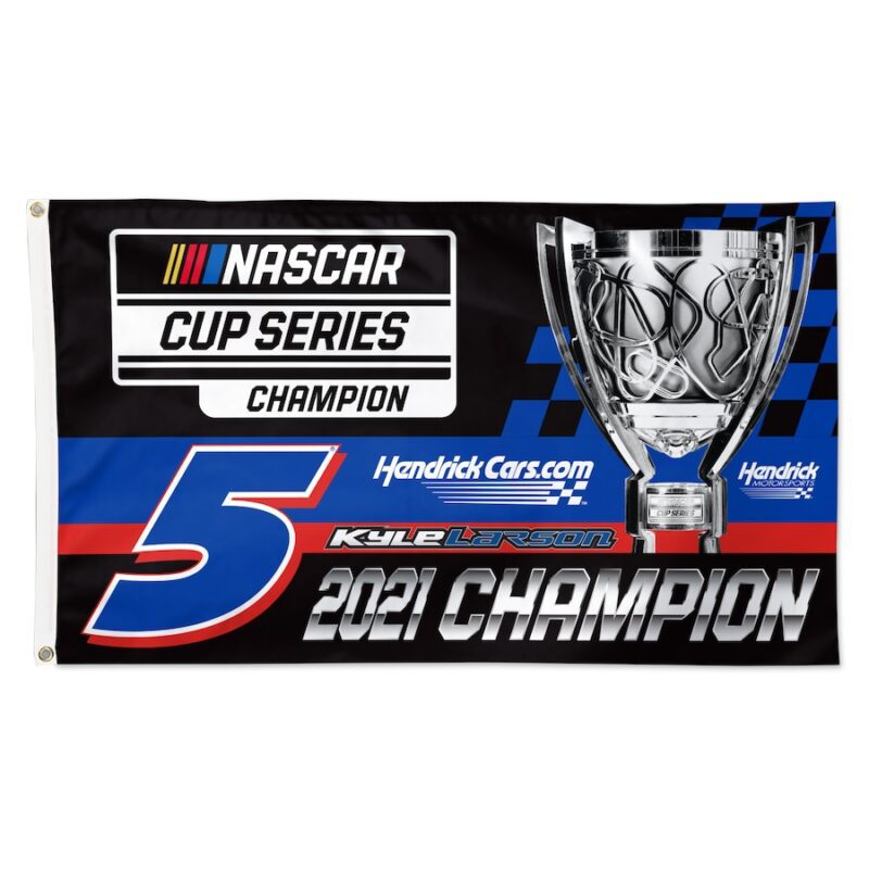 Kyle Larson 2021 Cup Series Champion On-Track Celebration Deluxe Banner Flag