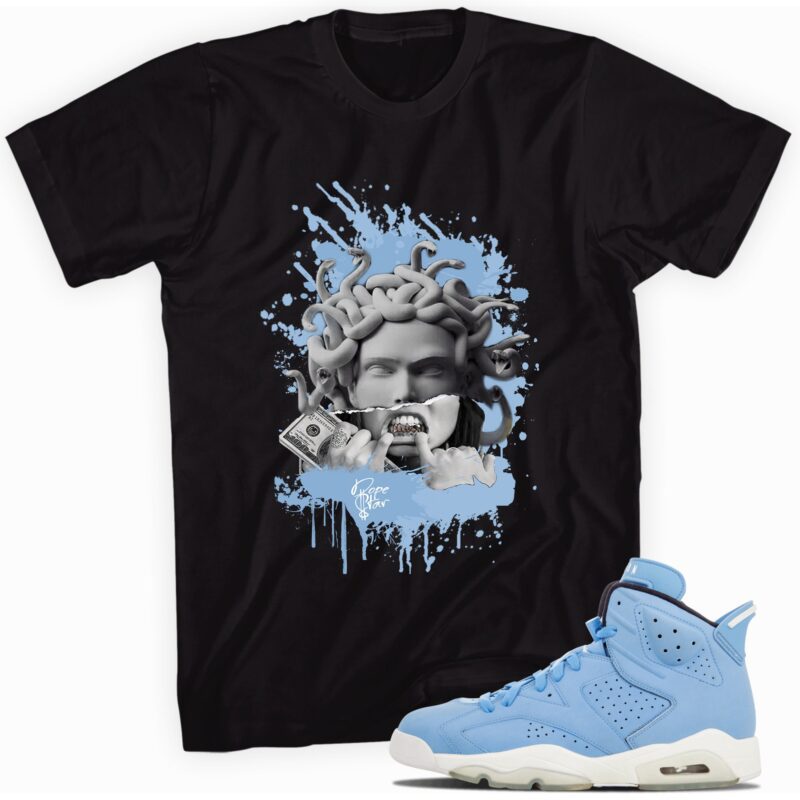 Medusa T-Shirt Made to Match Air Jordan 6 Retro GG Still Blue