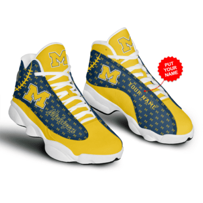 Michigan Wolverines Air Jordan 13 Custom Sneakers For Fans JD13138 1