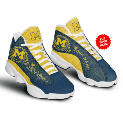 Michigan Wolverines Air Jordan 13 Custom Sneakers For Fans JD13141 1