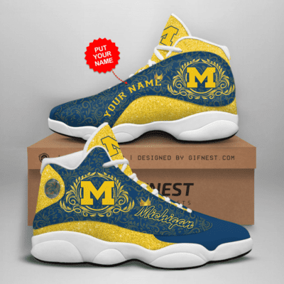Michigan Wolverines Air Jordan 13 Custom Sneakers For Fans JD13141