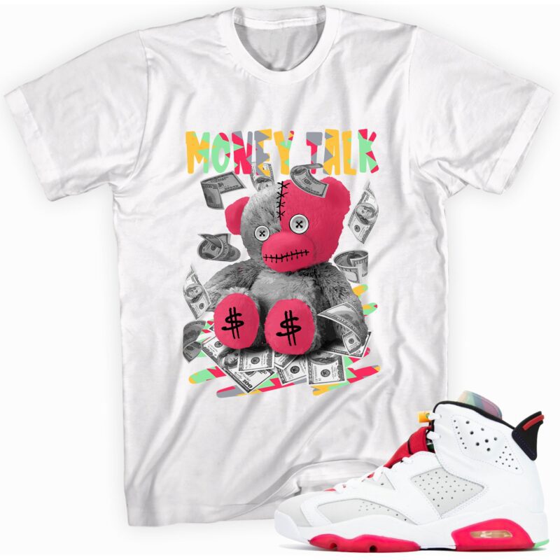 Money Talk Bear Sneaker T Shirt Made for Air Jordan 6 Retro Hare Matching Outfits 1
