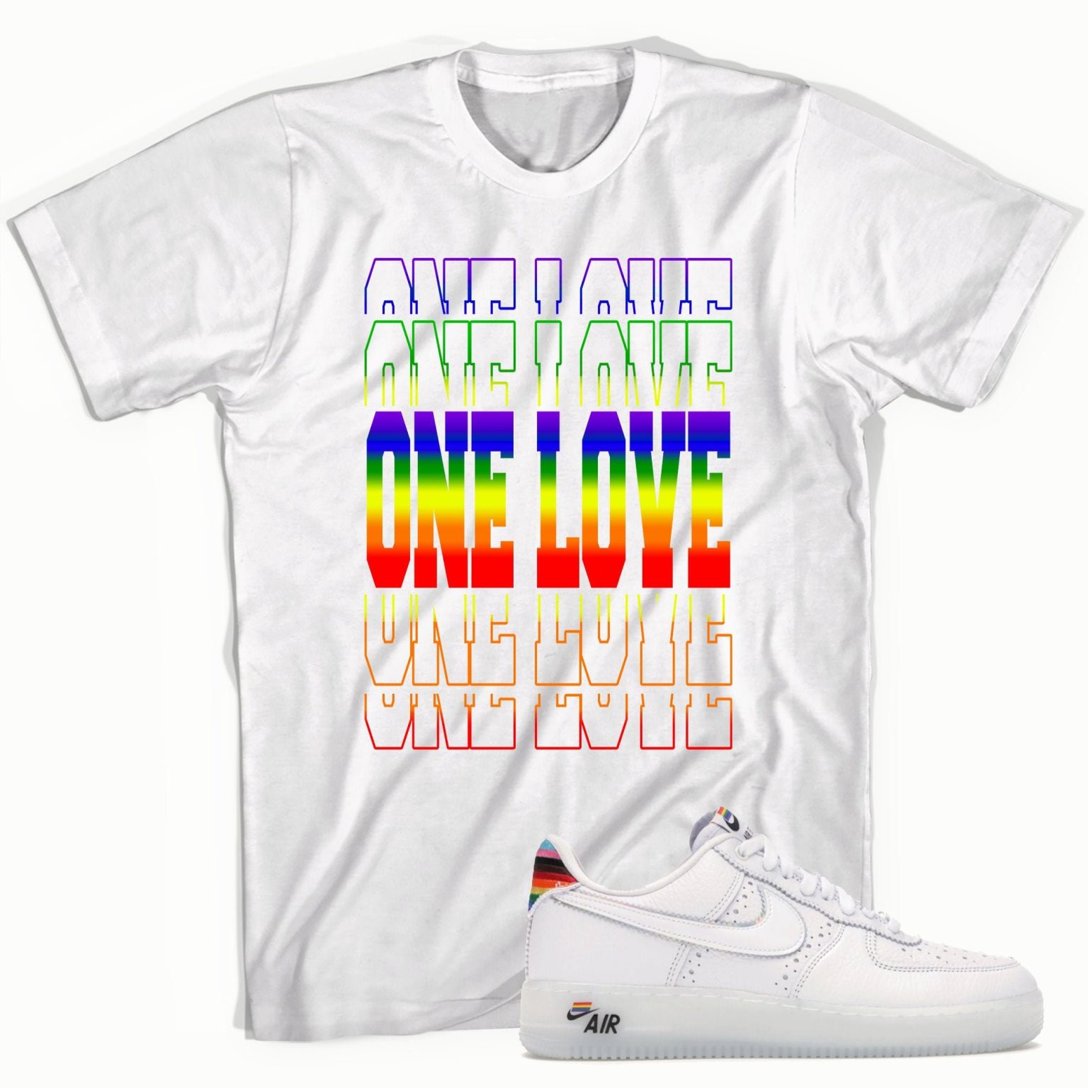 One Love Sneaker T-Shirt Made for Air Force 1 Low Be True (2020) Gay Pride Month