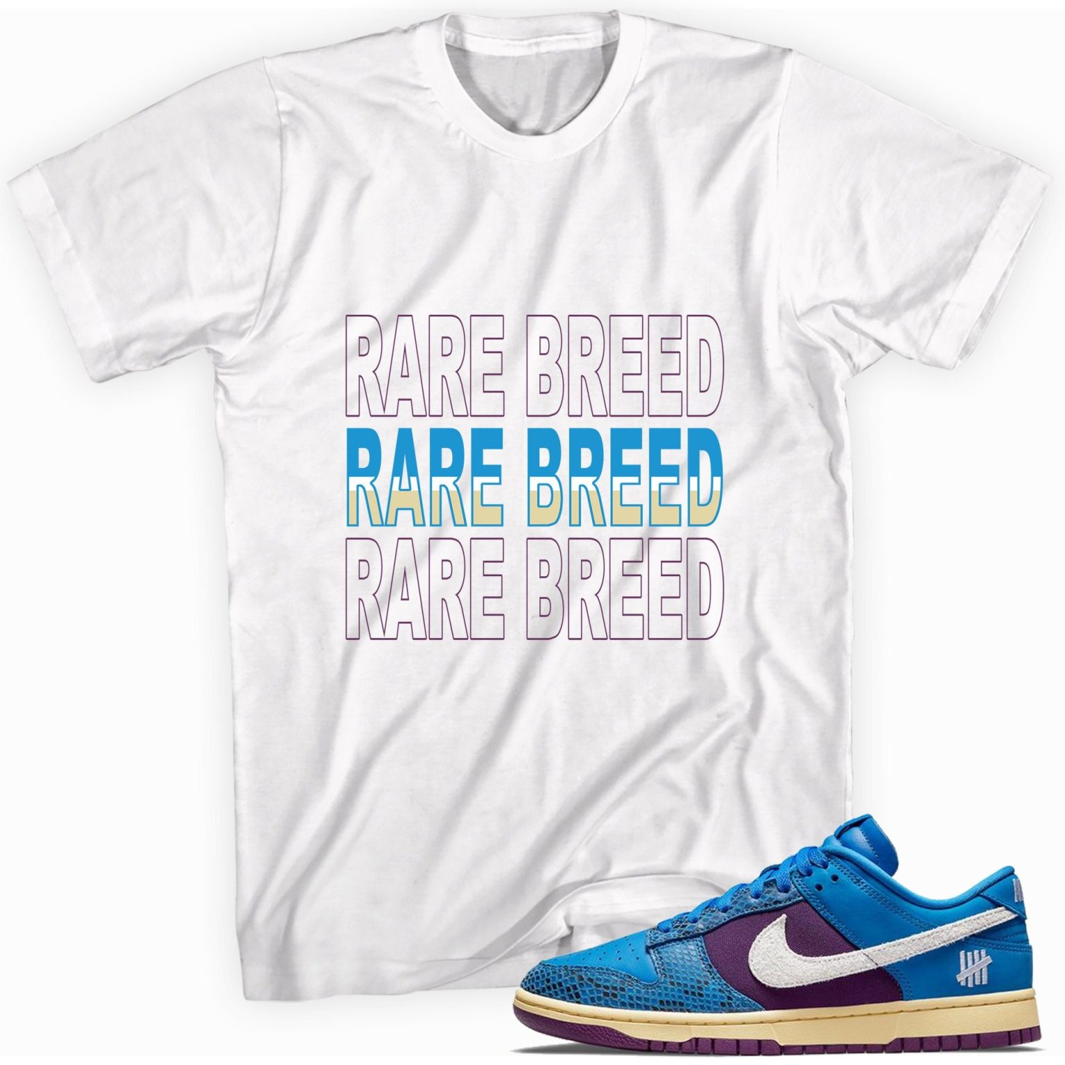 Rare Breed T-Shirt Made For Dunk Low Undefeated 5 On It Dunk vs. AF1