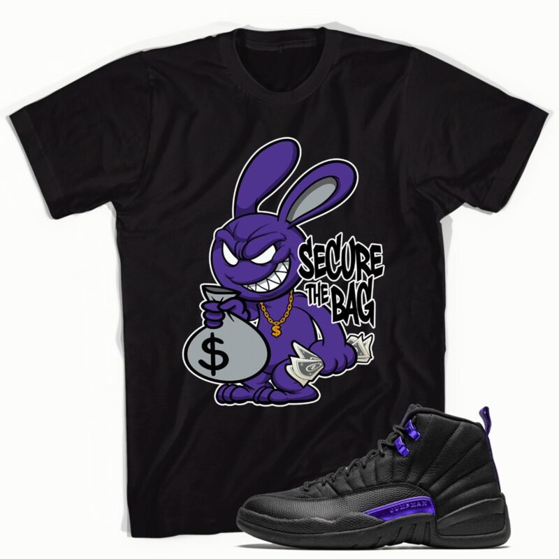 Secure The Bag Rabbit Sneaker T-Shirt Made for Air Jordan 12 Retro Concord Matching Outfits