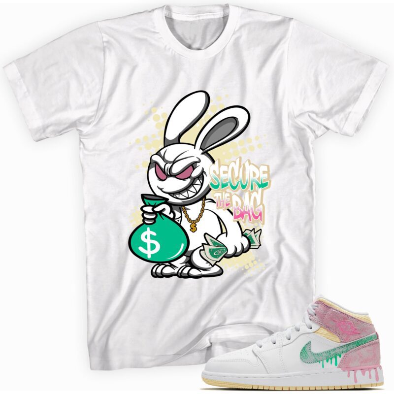 Secure the Bag Sneaker T Shirt Made for Air Jordan 1 Mid Paint Drip GS Matching Outfits 1
