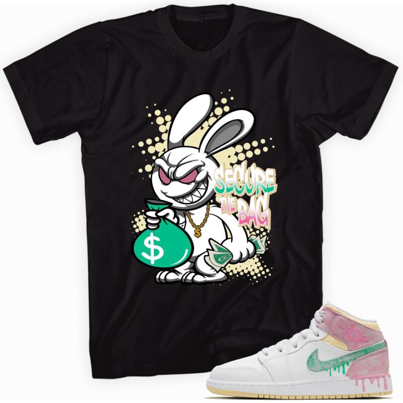 Secure the Bag Sneaker T-Shirt Made for Air Jordan 1 Mid Paint Drip GS Matching Outfits