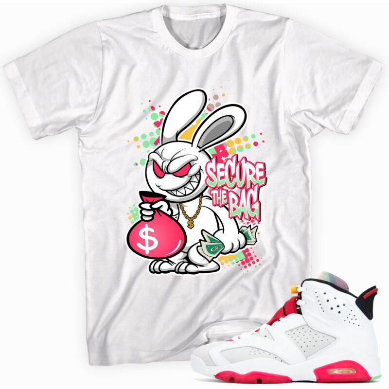Secure the Bag Sneaker T-Shirt Made for Air Jordan 6 Retro Hare Matching Outfits