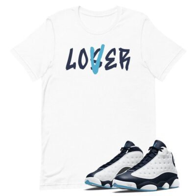 Shirt For Jordan Retro 13 Obsidian Powder Blue Sneaker Match Outfit White Lover