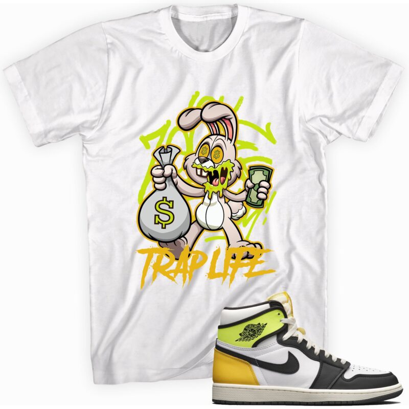 Trap Rabbit Sneaker Shirt Made to Match Air Jordan 1 Retro High OG Volt Gold 1