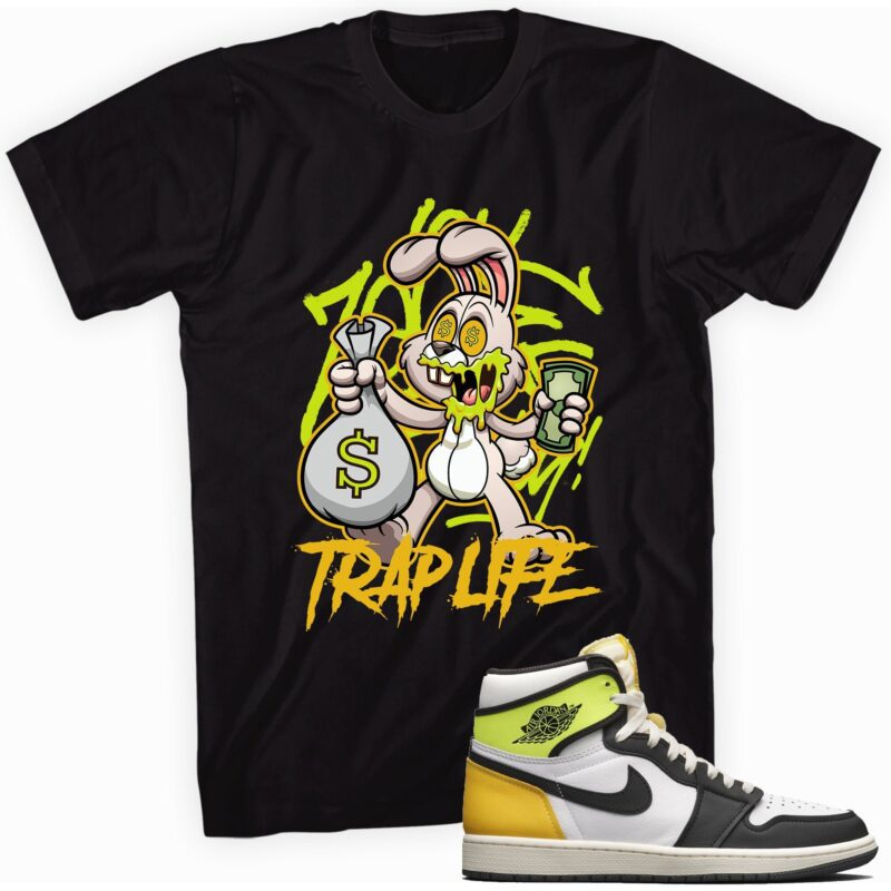 Trap Rabbit Sneaker Shirt Made to Match Air Jordan 1 Retro High OG Volt Gold