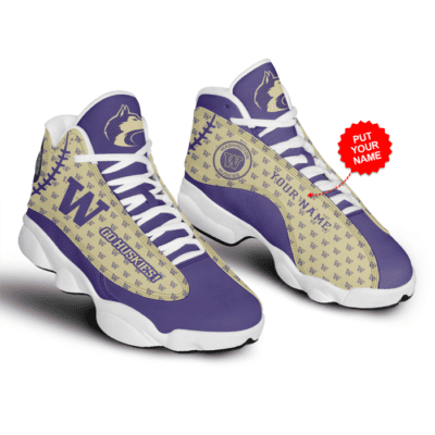 Washington Huskies Air Jordan 13 Custom Sneakers For Fans JD13097 1