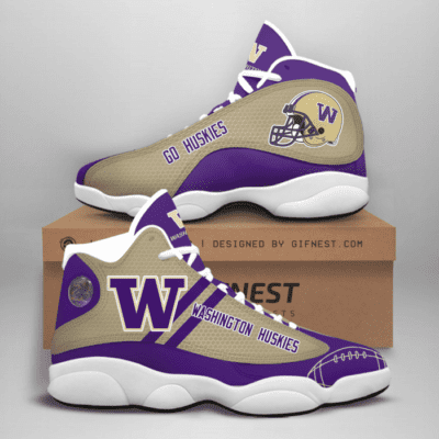 Washington Huskies Air Jordan 13 Custom Sneakers For Fans JD13100