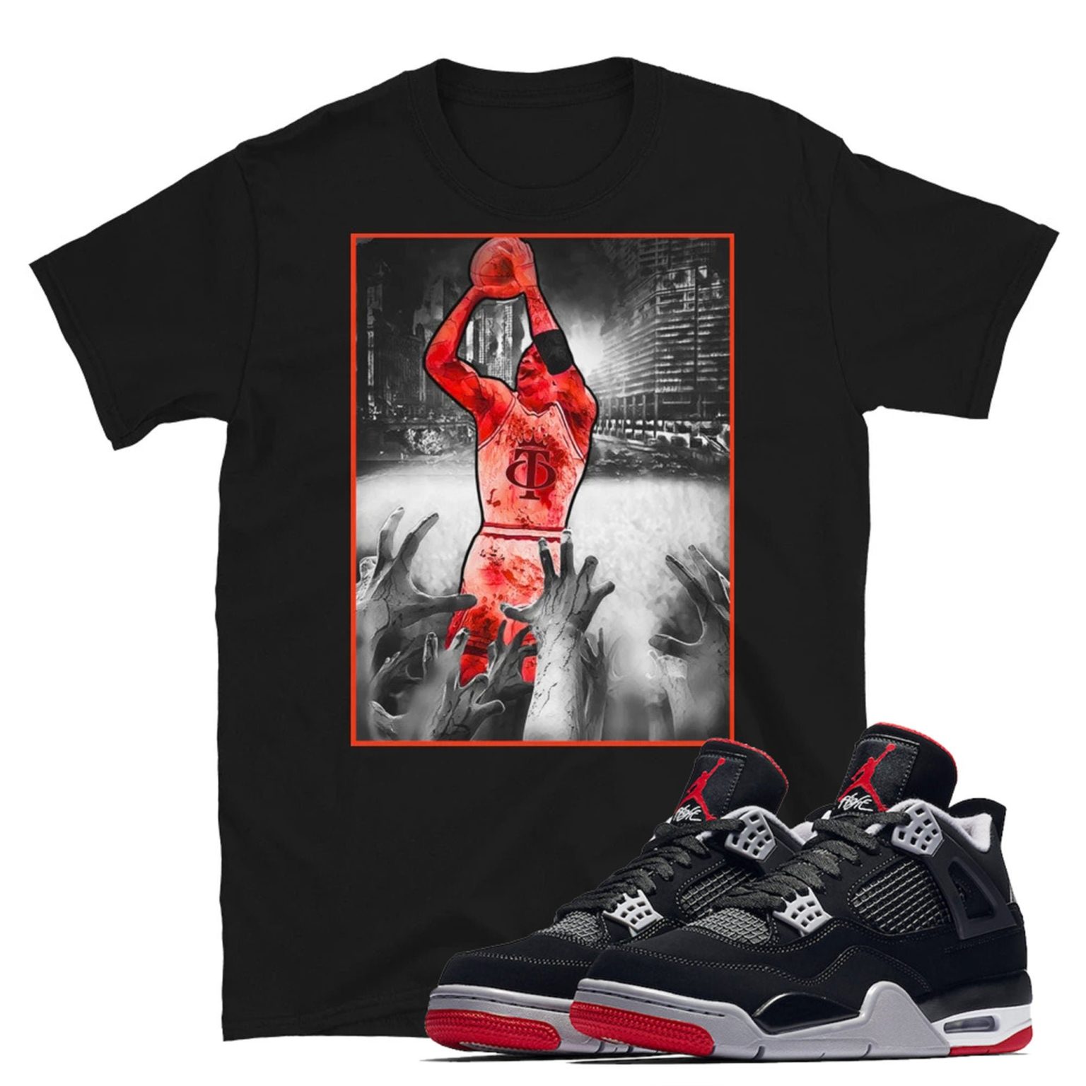 Zombie Alliance T-Shirt Matches Air Jordan 4 and 11 Retro Bred 2019 Matching Outfits