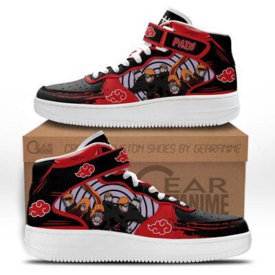 6 Paths of Pain Sneakers Air Mid Custom Anime Akatsuki Shoes
