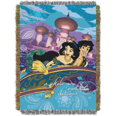 Aladdin A Whole New World Woven Tapestry Throw Blanket