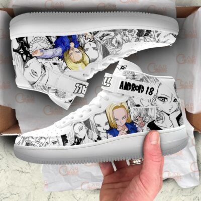 Android 18 Sneakers Air Mid Custom Dragon Ball Anime Shoes Mix Manga 3