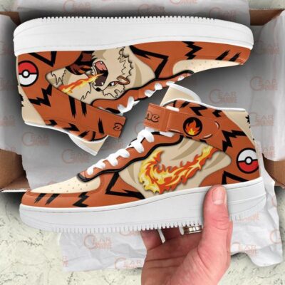 Arcanine Sneakers Air Mid Custom Pokemon Anime Shoes for Otaku 3