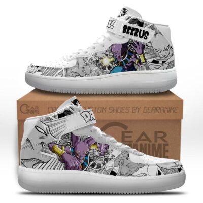 Beerus Sneakers Air Mid Custom Dragon Ball Anime Shoes Mix Manga