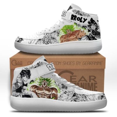 Broly Sneakers Air Mid Custom Dragon Ball Anime Shoes Mix Manga