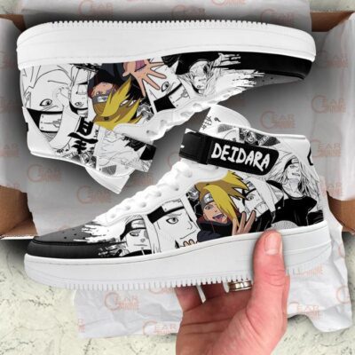 Deidara Sneakers Air Mid Custom Akatsuki Anime Shoes Mix Manga 3