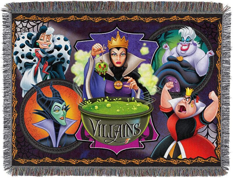 Disney-Pixar Villains "Vile Villains" Woven Tapestry Throw Blanket