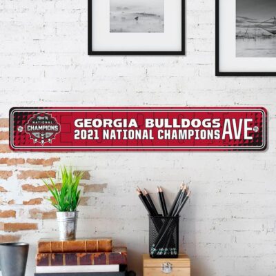 Georgia Bulldogs 2021-22 National Champions Team Color Street Sign Metal Sign Decor