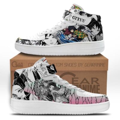 Giyu Shinobu Sneakers Air Mid Demon Slayer Anime Shoes Mix Manga